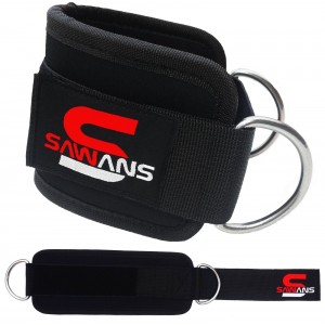 Power Ankle Cuff Gym Strap Cable Pulley Attachment Machine Weight Lifting D Ring